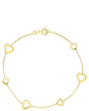 HAWLEY ST 14K Heart Bracelet - Metallic