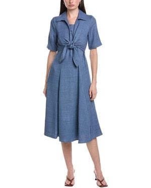 Maison Tara Lelis Twill Airflow Midi Dress - Blue