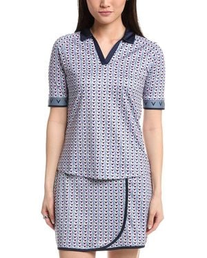 Callaway Apparel Chev Geo 1/2 Sleeve Top - Blue