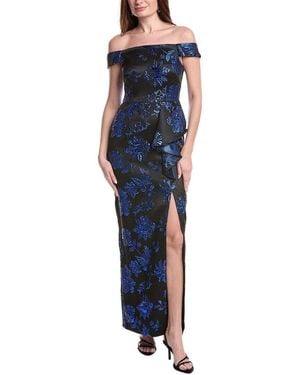 Adrianna Papell Draped Gown - Blue