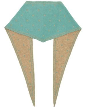 Saachi Polka Dot Triangle Scarf - Green