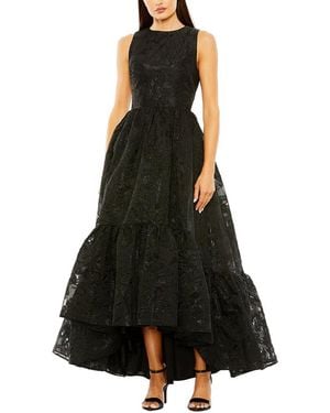 Mac Duggal Sleeveless Full High Low Gown With Pockets - Black