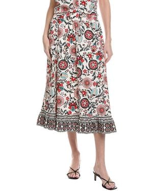 Tahari Tiered Midi Skirt - Black