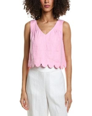 tyler boe Emery Linen Crop Top - Red