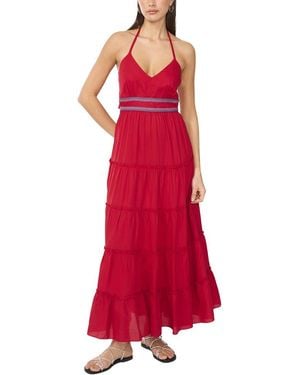 Vince Camuto V Neck Tiered Maxi Dress