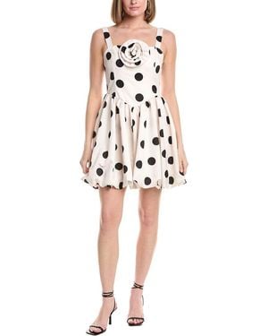 Julia Jordan Printed Faille Sleeveless Dress - White