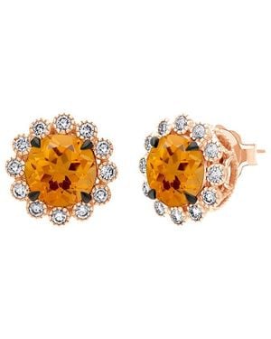 Le Vian Le Vian 14K Rose 4.33 Ct. Tw. Diamond & Citrine Earrings - Orange
