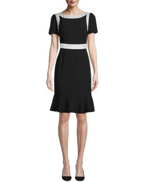 Shani Crepe A-Line Midi Dress - Black