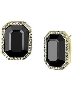 Alamode Jewelry Plated Stainless Steel Earring - Black