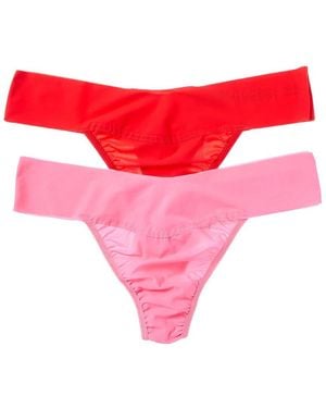 Hanky Panky 2pk Breathesoft Natural Thong - Pink