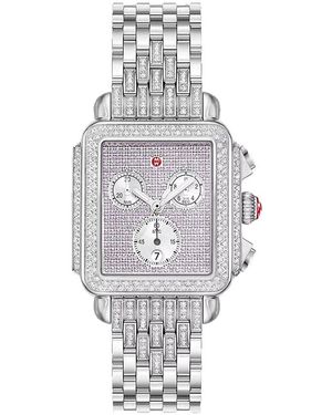 Michele Limited Edition Deco Diamond Watch - White