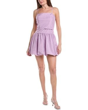 Rene Ruiz Drop Waist Bubble Hem Mini Dress - Purple