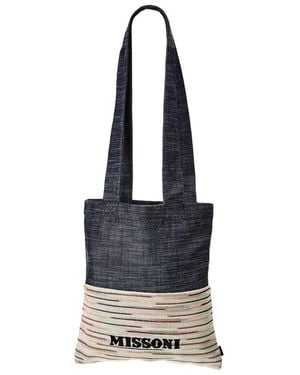 Missoni Logo Denim Tote - Blue