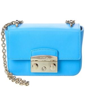 Furla Metropolis Mini Leather Crossbody - Blue