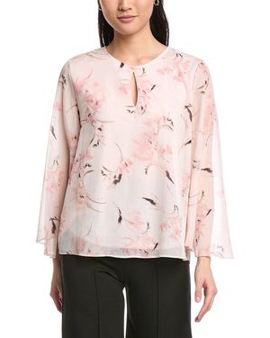 Anne Klein Keyhole Front Blouse - Pink