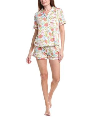 Vera Bradley 2Pc Notch Collar Top & Short Set - White