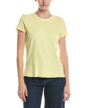 NIC+ZOE Lace Knit T Shirt - Yellow