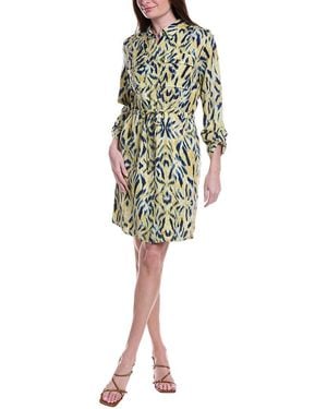 NIC+ZOE Syndney Linen-Blend Shirtdress - Yellow
