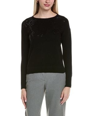 Sofiacashmere Bow Embellishment Wool & Cashmere-Blend Jumper - Black
