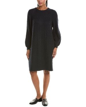 N.Peal Cashmere Cable 100% Cashmere Midi Dress - Black