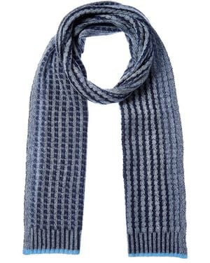 Forte Cashmere Plaited Baby Cable Cashmere Scarf - Blue