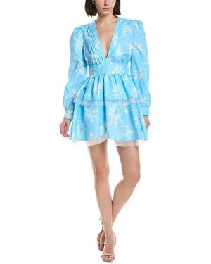 HL Affair Long Sleeve Mini Dress - Blue