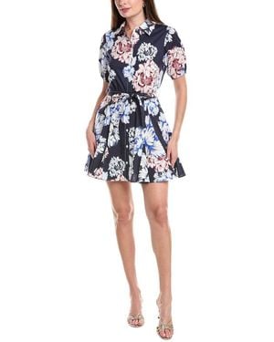 MILLY Juni Poplin Shirtdress - Blue