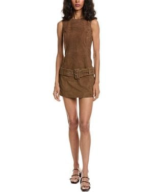 Walter Baker Vanna Suede Dress - Brown