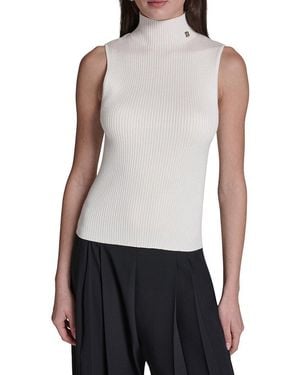 Halston Mock Neck Jumper - White