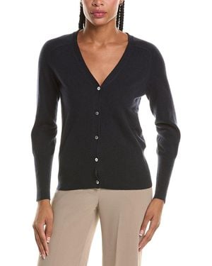 N.Peal Cashmere V-Neck 100% Cashmere Cardigan - Black