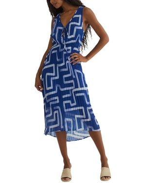 Bella Dahl High Low Pleated Dress - Blue
