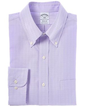 Brooks Brothers Check Button Shirt - Purple