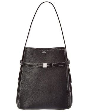 TOTEME Belted Leather Bucket Bag - Black