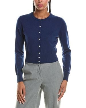 N.Peal Cashmere Ivy Cropped 100% Cashmere Cardigan - Blue