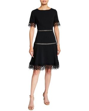 Shani A-Line Crepe Dress - Black
