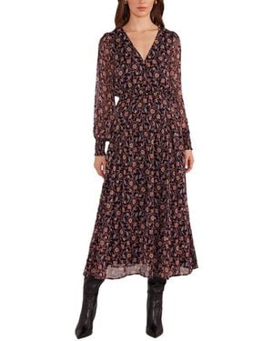 MINKPINK Regal Godet Panel Midi Dress - Red