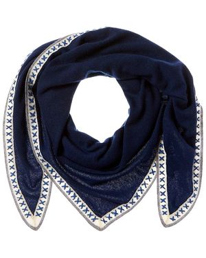 Forte Triangle Cashmere Scarf - Blue