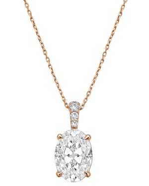 Diana M. Jewels Diana M. 14K Rose 10.25 Ct. Tw. Lab-Grown Diamond Pendant Necklace - Metallic