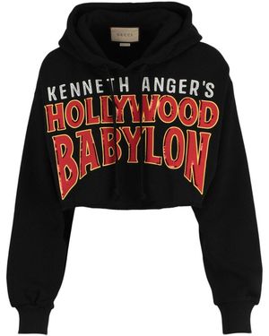 Gucci Hollywood Babylon Cropped Sweatshirt - Black