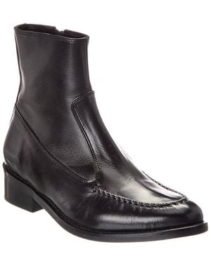Officine Generale Officine Generale Moreau Leather Bootie - Black