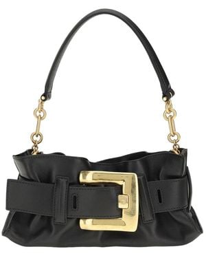 Balmain Leather Shoulder Bag - Black