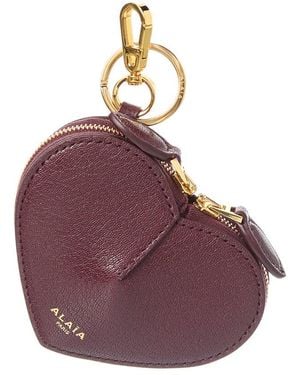 Alaïa Alaïa Le Coeur Leather Coin Purse - Purple