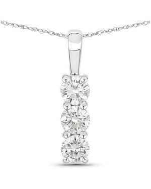 Diana M. Jewels Diana M 14K 0.75 Ct. Tw. Lab-Grown Diamond Three-Stone Pendant - White