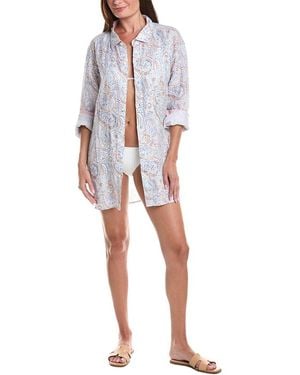Tommy Bahama Playa Blanca Paisley Linen Shirtdress - White