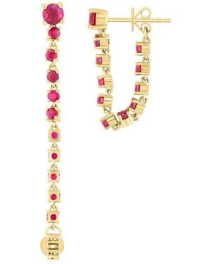 Effy Fine Jewelry 14K Rose 1.69 Ct. Tw. Ruby Earrings - White