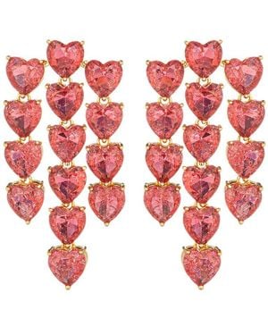 Eye Candy LA The Luxe Collection Cz Drop Earrings - Red