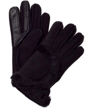 UGG Exposed Seam Suede Gloves - Blue