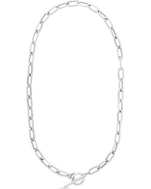 Italian Silver Toggle Necklace - White
