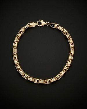 Italian Gold 14k Fancy Bullet Link Bracelet - Black