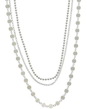 Italian Gold Over Silver 18K Plated Multi Strand Necklace - White